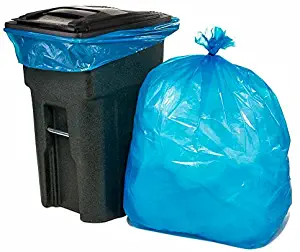 Plasticplace 65 Gallon Recycling Trash Bags │1.5 Mil │ Blue Heavy Duty Garbage Can Liners │ 50” x 48” (50 Count)