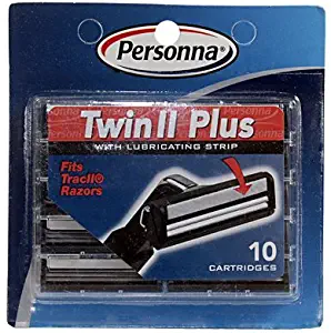 Personna TWIN II Plus Cartridges with Lubricating Strip for all Gillette Trac II Razors (2 packs of 10)