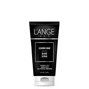 LANGE HAIR Leading Man Beard Scrub - Best Natural Face Scrub for Men - Deep Cleansing Facewash Aromatic Beard Men’s Smooth Skin Blackheads, Spots Ingrown Hairs Remover | Mens Exfoliating Cleanser