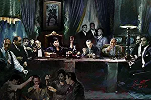 Buyartforless Gangster Last Supper by Ylli Haruni 36x24 Art Print Poster Godfather Scarface Sopranos Goodfellas