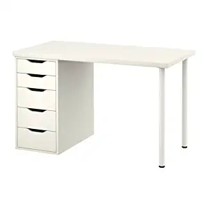 Ikea LINNMON Computer Table with Drawers, White 47 1/4x23 5/8", , 47 Inch,