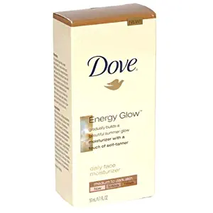 Dove Energy Glow Daily Face Moisturizer with Self-Tanner, Medium/Dark Skin, 1.7-Fluid Ounce (50 ml)