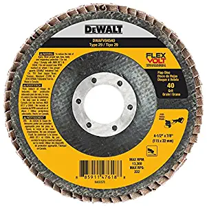 DEWALT DWAFV84540 FLEXVOLT T29 40G Flap Disc, 4-1/2" x 7/8"