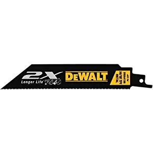DEWALT DWA4186 6-Inch 14/18TPI 2X Max Metal Reciprocating Saw Blade (5-Pack)