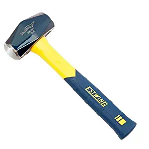 Estwing Sure Strike Drilling/Crack Hammer - 2-Pound Sledge with Fiberglass Handle & No-Slip Cushion Grip - MRF2LB