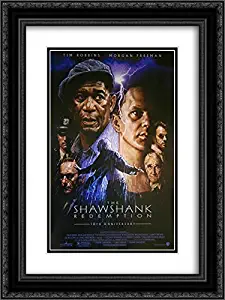 The Shawshank Redemption 20x24 Double Matted Black Ornate Framed Movie Poster Art Print