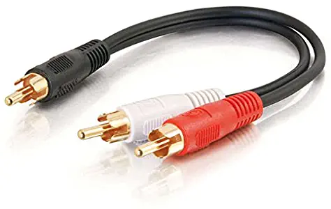 C2G 03161 Value Series One RCA Mono Male to Two RCA Stereo Male Y-Cable, Black (6 Inches)