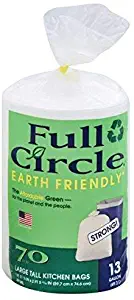 Full Circle - Recycling Tall Kitchen Trash Bags, 13 Gallon (70 Count) - Made in USA