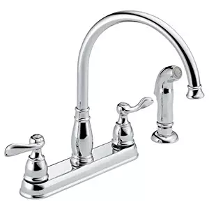 Delta Faucet Windemere 2-Handle Kitchen Sink Faucet with Side Sprayer in Matching Finish, Chrome 21996LF