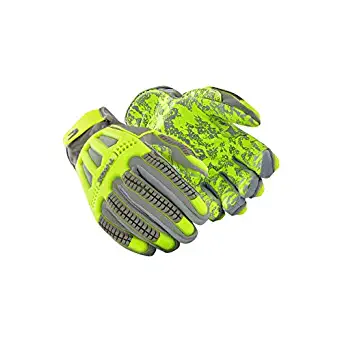 MAGID TRX746 Windstorm Series Impact Gloves | ANSI A6 Cut Resistant Hi-Viz Safety Work Gloves with Cool Mesh Venting, Grey/Yellow/Camo, Size 12/XXXL (1 Pair)