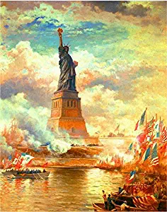 TYmall Metal Sign Wall Plaque 8X12 Inch 1880s The Statue of Liberty Vintage New York City Advertisement Wall Decor Poster Wall Door Decor Tin Signs