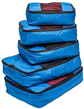 TravelWise Packing Cube System - Durable 5 Piece Weekender+ Luggage Organizer Set