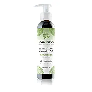 Lotus Moon Mineral Earth Cleansing Gel - Sulfate-free Black Soap facial wash Ideal for Oily and Acne Skin Types