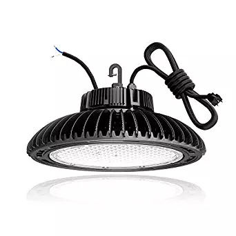 Hyperlite 150w LED UFO high Bay Light LED high Bay UFO Lights, UL/DLC 4.2 Premium/FCC Approved 5' Wires with Plug Dimmable IP65, 5 Years Warranty, 5000K