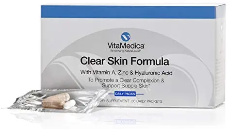 Vitamedica Clear Skin Vitamin Supplement for Acne W/Vitamins A, C & E Plus Zinc & Hyaluronic Acid