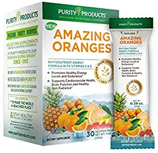 Amazing Oranges - 30 Grab and Go Sticks - Power Packed with Vitamin C, Vitamin D, Calcium, Magnesium, Potassium, Fiber and Electrolytes from Purity Products