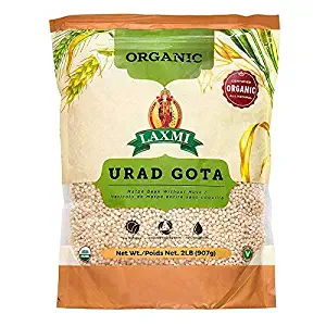 Laxmi Organic Urad Gota (Black Lentils or Whole Matpe Beans) - Traditional Indian Foods - 2lbs