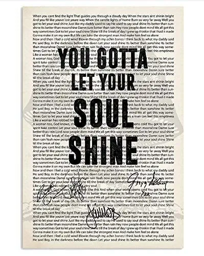 You Gotta Let Your Soul Shine Lyrics Signatures Canvas - Music Band Song Print Vertical Painting Hang Wall Decoration Living Room Home Decor