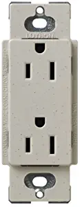 Lutron SCR-15-ST Satin Colors 15A Electrical Socket Duplex Receptacle, Stone