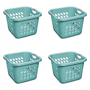 STERILITE 1.5 Bushel Square Ultra Laundry Basket, Teal Splash (4 Units)