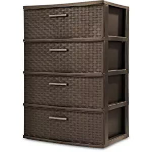 Sterilite 4 Drawer Wide Weave Tower, Espresso - 1 Pack