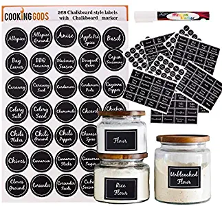 301 Chalkboard Label Stickers for Pantry Organization and Kitchen Storage - For Food Containers, Canisters, Jars, Canning and Spices