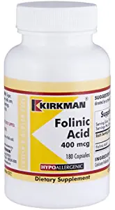 Folinic Acid 400 mcg, 180 capsules - Hypoallergenic