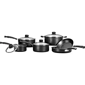 Mainstays 10-Piece Non-stick Cookware Set, Black