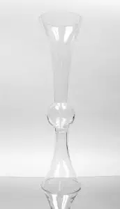 WGV Clear Reversible Latour Trumpet Vase with Ball in Middle, 30-Inch