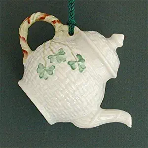 Belleek Basket Weave Teapot Ornament