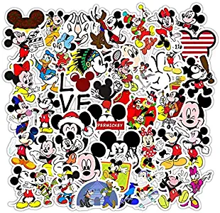 50Pcs Mickey Mouse Stickers, Laptop Stickers Disney Theme,Vinyl Waterproof Stickers for Water Bottle Cup Laptop Guitar Car Motorcycle Bike Skateboard Luggage, Best Gift for Kids
