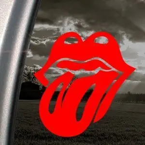 Rolling Stone Rock Band Symbol - Vinyl 3" tall (Color: RED) decal laptop tablet skateboard car windows stickers