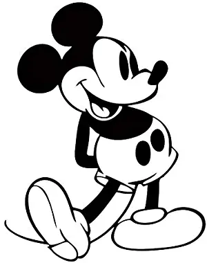 CCI Mickey Mouse Happy Disney Decal Vinyl Sticker|Cars Trucks Vans Walls Laptop|Black |5.5 x 4.3 in|CCI2101