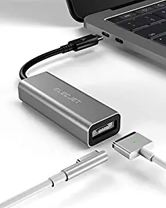 ELECJET, USB C T-tip Adapter, Type C to T Tip & L Tip Converter, Compatible with MacBook Pro/Air and Most USB C Laptops and Devices (Grey)